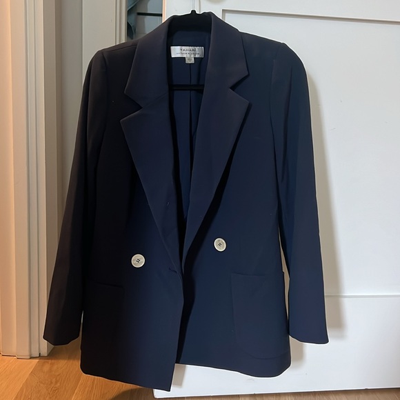Tahari navy blazer - Picture 3 of 3